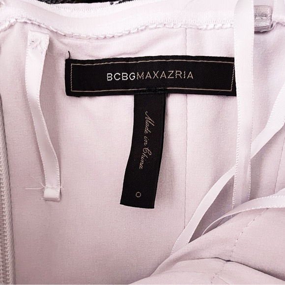Moving Sale! EUC BCBG MAXAZRIA Kia Geometric Strapless Maxi Off White Black Sz 0 - Picture 9 of 13